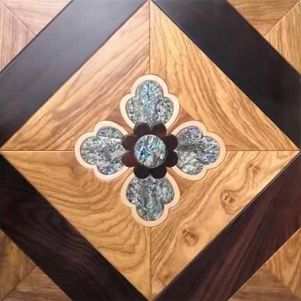 Flooring made of rosewood, black acid branch, and shell materials