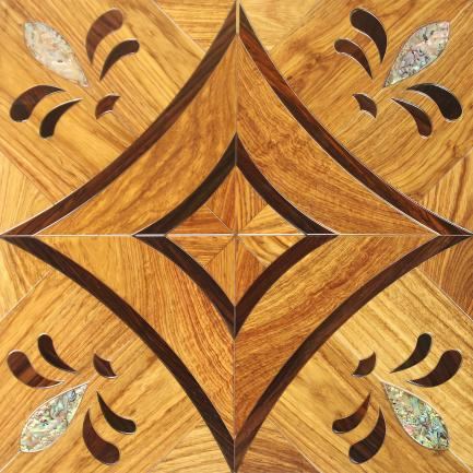 Flooring made of rosewood, black acid branch, and shell materials