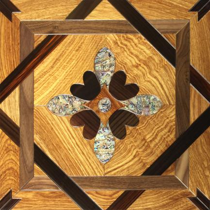 Flooring made of rosewood, black acid branch, and shell materials