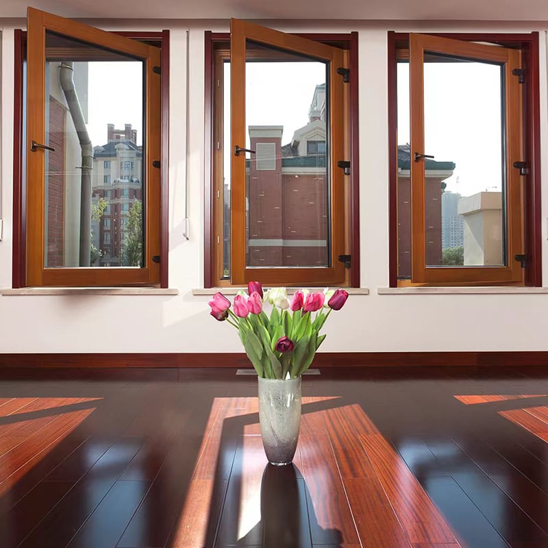 Aluminum-clad wood energy efficient windows