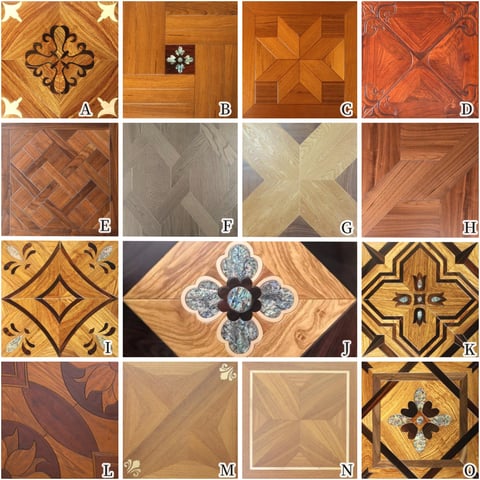 Flooring made of rosewood, black acid branch, and shell materials